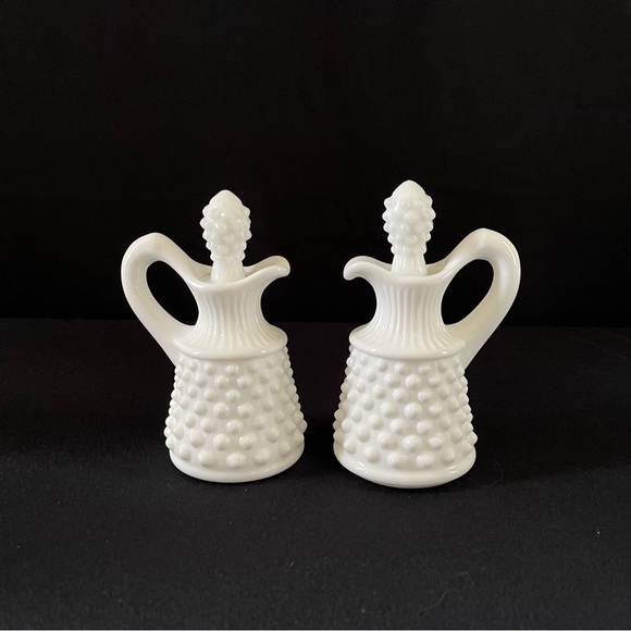 Fenton Dining 2 Cruets Vintage Fenton Hobnail Milk Glass Poshmark